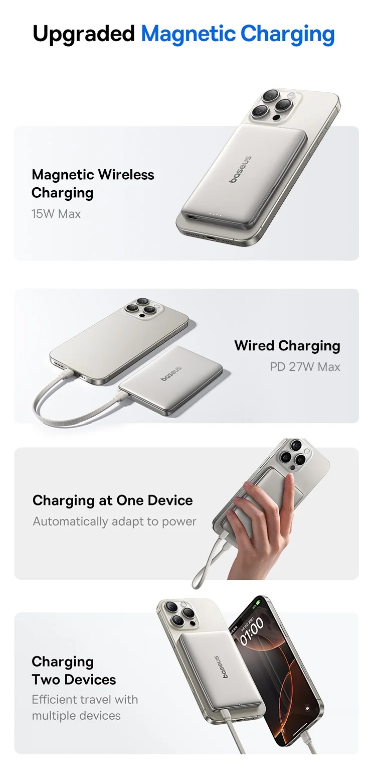 【CCC】Baseus 10000mAh Magnetic Power Bank PD 27W, 5000mAh Magnetic Power Bank PD 20W Card-Sized Powerbank For iPhone 17 Samsung 【CCC】Baseus 10000mAh Magnetic Power Bank PD 27W, 5000mAh Magnetic Power Bank PD 20W Card-Sized Powerbank For iPhone 17 Samsung