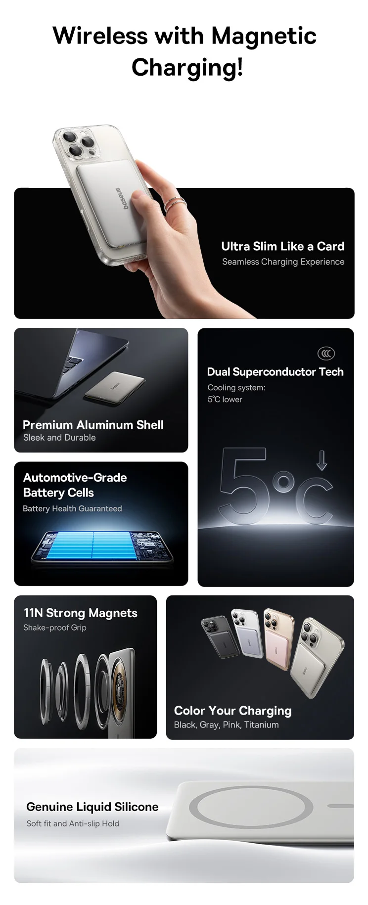 【CCC】Baseus 10000mAh Magnetic Power Bank PD 27W, 5000mAh Magnetic Power Bank PD 20W Card-Sized Powerbank For iPhone 17 Samsung 【CCC】Baseus 10000mAh Magnetic Power Bank PD 27W, 5000mAh Magnetic Power Bank PD 20W Card-Sized Powerbank For iPhone 17 Samsung