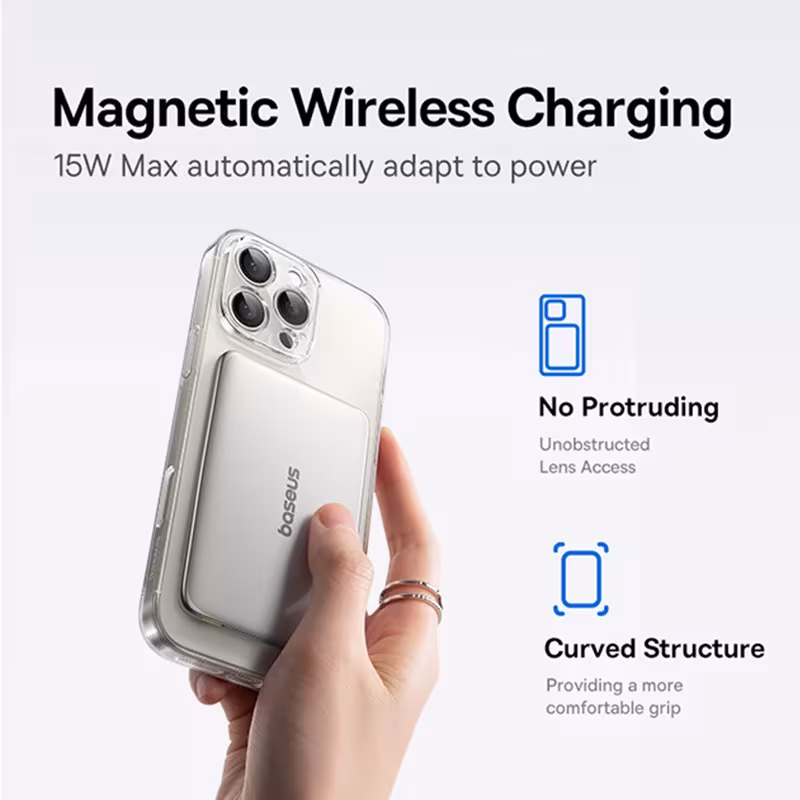 Baseus 10000mAh Magnetic Wireless Power Bank PD 27W 15W Slim Card-Sized Portable Charger for iPhone Samsung Baseus 10000mAh Magnetic Wireless Power Bank PD 27W 15W Slim Card-Sized Portable Charger for iPhone Samsung - Image 2