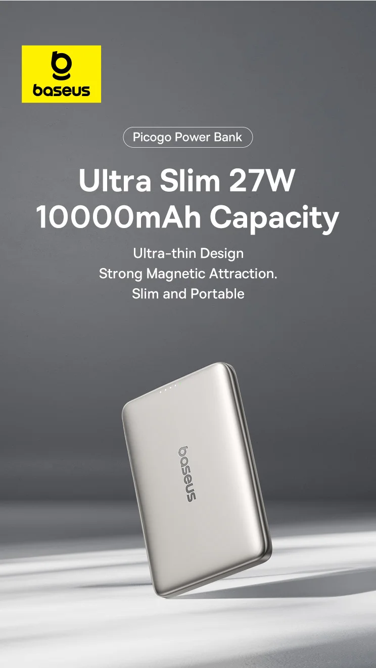 【CCC】Baseus 10000mAh Magnetic Power Bank PD 27W, 5000mAh Magnetic Power Bank PD 20W Card-Sized Powerbank For iPhone 17 Samsung 【CCC】Baseus 10000mAh Magnetic Power Bank PD 27W, 5000mAh Magnetic Power Bank PD 20W Card-Sized Powerbank For iPhone 17 Samsung