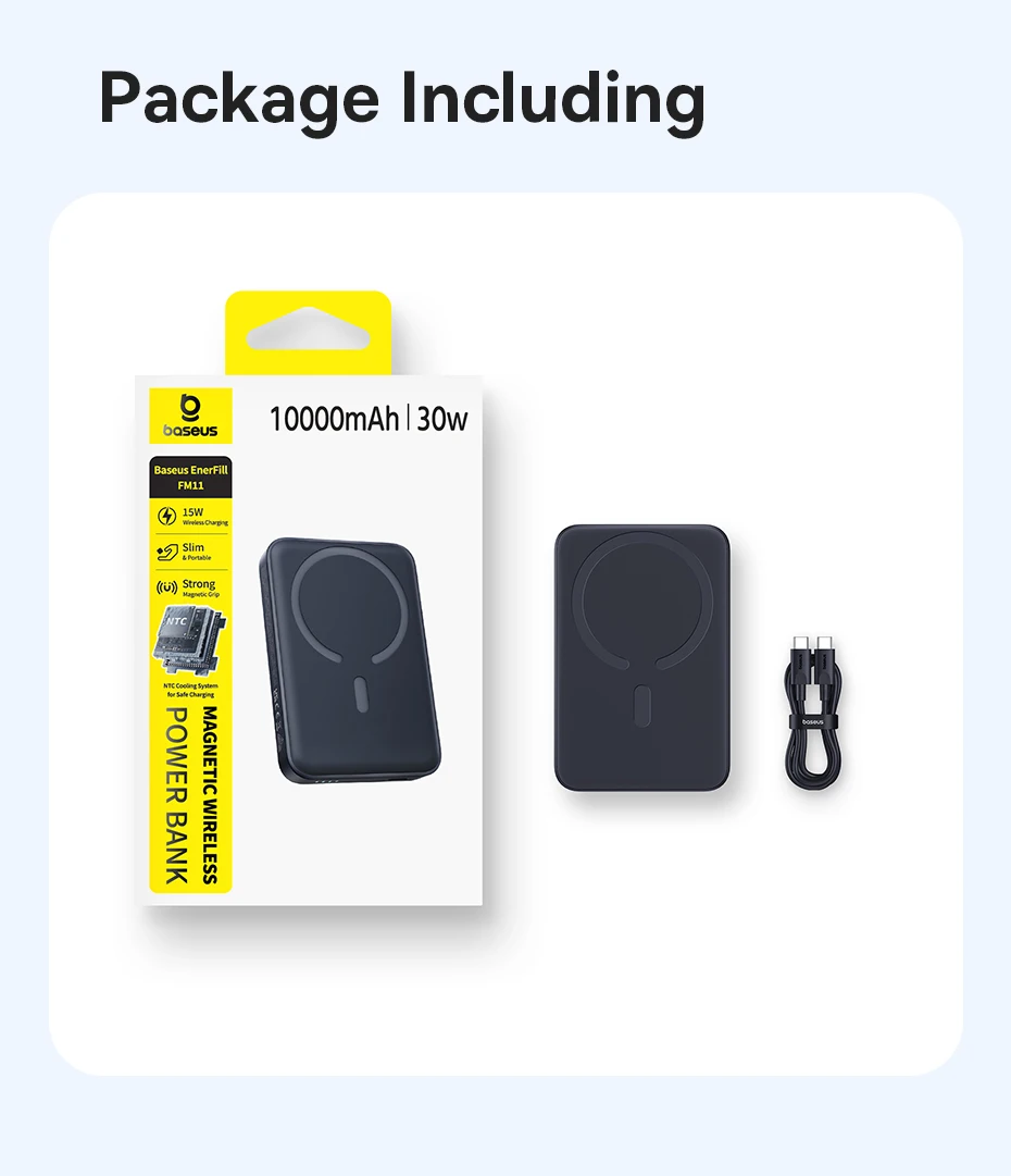 Baseus Magnetic Power Bank 10000mAh PD 30W Wired 15W Wireless Fast Charging For iPhone 17 16 Pro Max Samsung Magnetic Powerbank Baseus Magnetic Power Bank 10000mAh PD 30W Wired 15W Wireless Fast Charging For iPhone 17 16 Pro Max Samsung Magnetic Powerbank