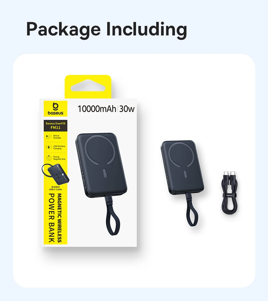 Baseus Magnetic Power Bank 10000mAh PD 30W Wired 15W Wireless Fast Charging For iPhone 17 16 Pro Max Samsung Magnetic Powerbank Baseus Magnetic Power Bank 10000mAh PD 30W Wired 15W Wireless Fast Charging For iPhone 17 16 Pro Max Samsung Magnetic Powerbank