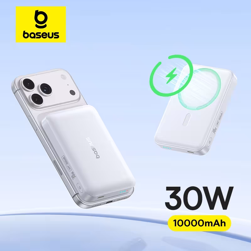 Baseus EnerFill FM11 Magnetic Power Bank 10000mAh 30W PD 15W Wireless Fast Charging Baseus EnerFill FM11 Magnetic Power Bank 10000mAh 30W PD 15W Wireless Fast Charging