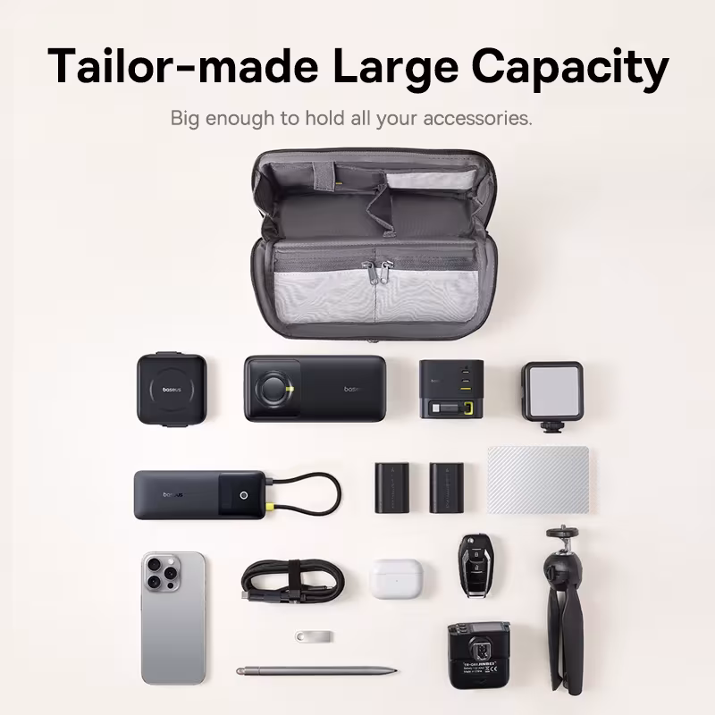 Baseus Nomos Digital Device Storage Bag Large-Capacity Waterproof Organizer for Charger Power Bank Cable Baseus Nomos Digital Device Storage Bag Large-Capacity Waterproof Organizer for Charger Power Bank Cable - Image 3