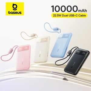 Baseus EnerFill FC11 Digital Display Power Bank 10000mAh 22.5W with Dual Built-in USB-C Cables