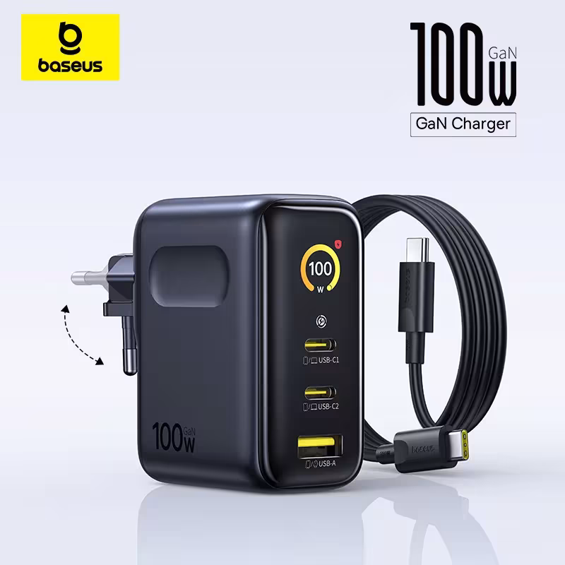 Baseus PicoGo AE21 Digital Display GaN Fast Charger 100W 2C1A PD Baseus PicoGo AE21 Digital Display GaN Fast Charger 100W 2C1A PD