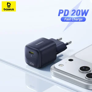 Baseus 20W GaN Fast Charger PD3.0 QC PPS USB-C Compact Charger for iPhone 17 16 15 14 Samsung Galaxy Laptop iPad