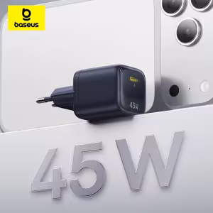 Baseus 45W GaN Fast Charger PD 3.0 USB C Portable Charger for iPhone 17 16 15 Pro Max Samsung Galaxy