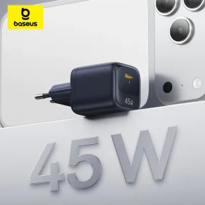 Baseus 45W GaN Fast Charger PD 3.0 USB C Portable Charger for iPhone 17 16 15 Pro Max Samsung Galaxy