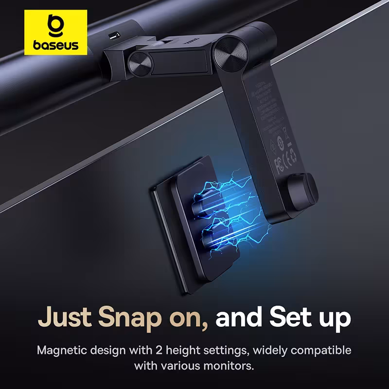 Baseus i-wok3 Magnetic Monitor Light Bar - 270° Rotatable, Stepless Touch, Ra>95 CRI, Eye-Care Asymmetric Light Baseus i-wok3 Magnetic Monitor Light Bar - 270° Rotatable, Stepless Touch, Ra>95 CRI, Eye-Care Asymmetric Light - Image 2