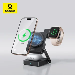 Baseus PicoGo AF21 Qi2.2 25W 3-in-1 Magnetic Wireless Charger Foldable Stand
