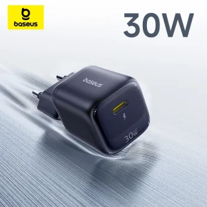 Baseus 30W GaN Fast Charger PD3.0 QC3.0 PPS USB-C Compact Charger for iPhone 17 16 15 Pro Max iPad Samsung Xiaomi