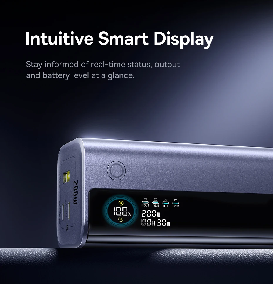 Baseus EnerGeek GR11 200W 25000mAh Power Bank with Dual Retractable USB ...