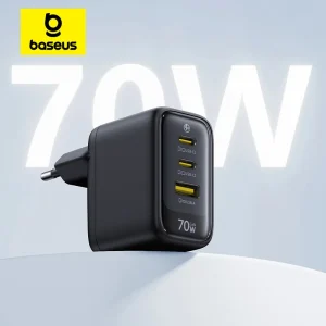 Baseus EnerFill FE22 70W GaN Fast Charger 2C+U USB C PD PPS QC Portable Travel Charger for iPhone 17 16 15 14 MacBook Air Laptop
