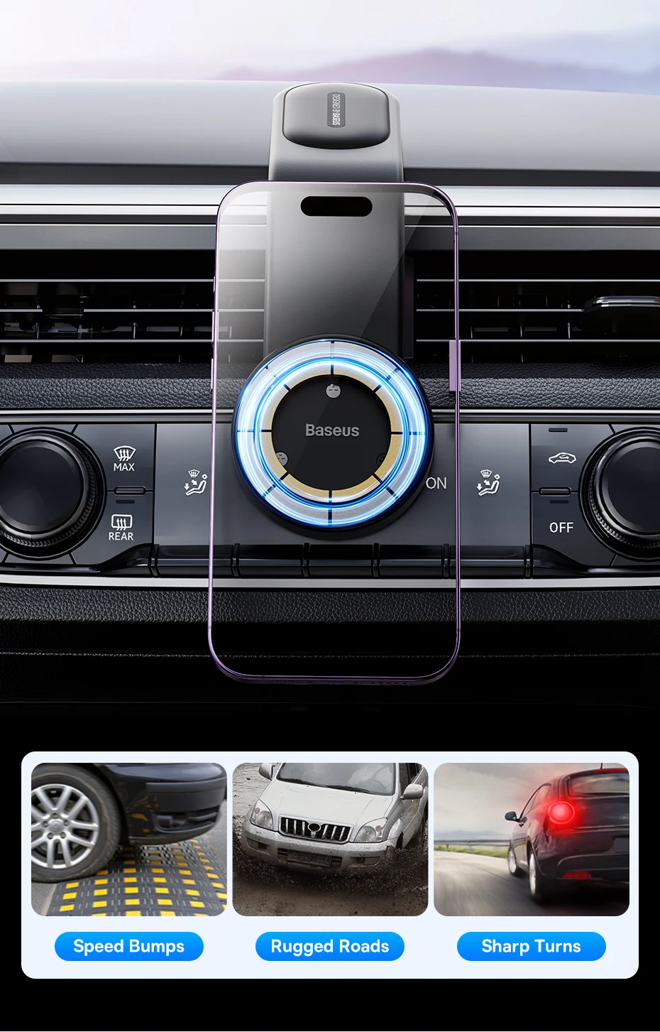 Baseus Magnetic Car Phone Holder iPhone Holder Easy Paste Mount Stand Phone Holder for iPhone 17 16 15 Dashboard Center Console Baseus Magnetic Car Phone Holder iPhone Holder Easy Paste Mount Stand Phone Holder for iPhone 17 16 15 Dashboard Center Console