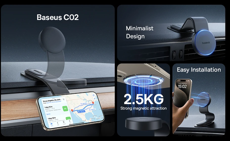 Baseus Magnetic Car Phone Holder iPhone Holder Easy Paste Mount Stand Phone Holder for iPhone 17 16 15 Dashboard Center Console Baseus Magnetic Car Phone Holder iPhone Holder Easy Paste Mount Stand Phone Holder for iPhone 17 16 15 Dashboard Center Console