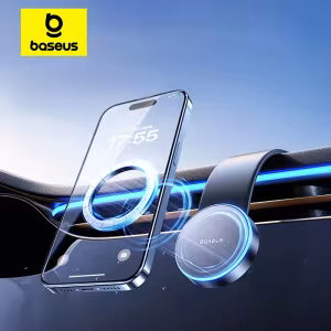 Baseus Magnetic Car Phone Holder for iPhone 17 16 15 14, Easy Paste Dashboard Mount with Strong 25N Magnetic Force, Minimalist Stand for Center Console