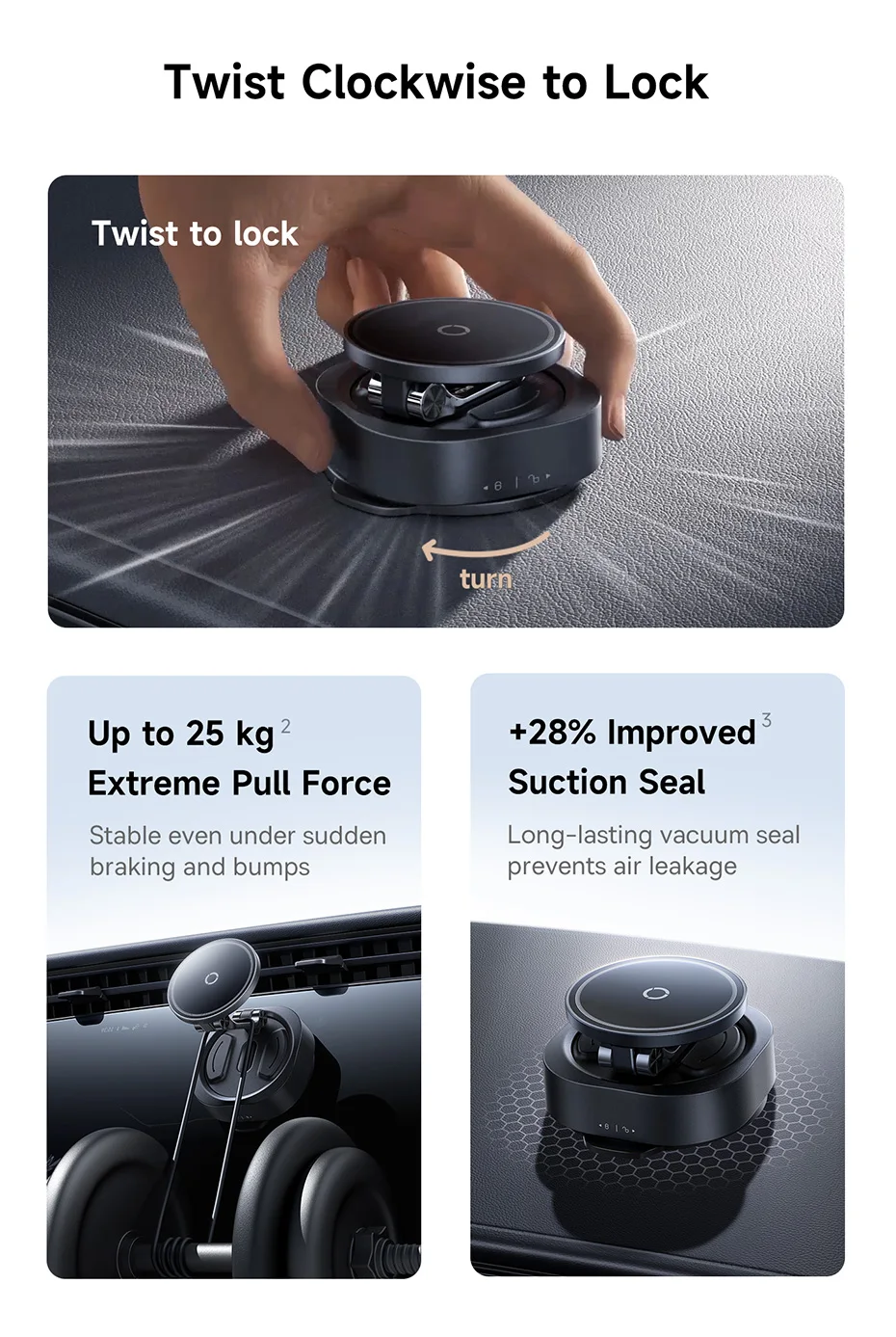 Baseus Magnetic Car Phone Holder Vacuum Suction Cup Stand Rotation Мagnet Holder For iPhone 17 16 Gym/Driving Vacuum Car Mount Baseus Magnetic Car Phone Holder Vacuum Suction Cup Stand Rotation Мagnet Holder For iPhone 17 16 Gym/Driving Vacuum Car Mount