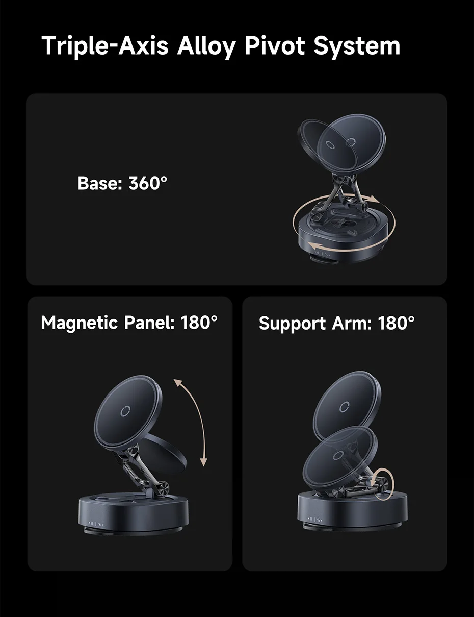 Baseus Magnetic Car Phone Holder Vacuum Suction Cup Stand Rotation Мagnet Holder For iPhone 17 16 Gym/Driving Vacuum Car Mount Baseus Magnetic Car Phone Holder Vacuum Suction Cup Stand Rotation Мagnet Holder For iPhone 17 16 Gym/Driving Vacuum Car Mount