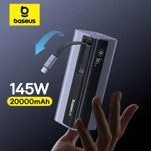 Baseus EnerGeek GR11 145W Power Bank 20000mAh with 100W Retractable USB-C Cable