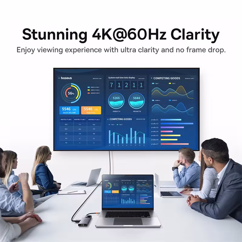 Baseus 6-in-1 USB C Hub with 4K HDMI, 10Gbps Data, PD 100W, and Gigabit Ethernet Baseus 6-in-1 USB C Hub with 4K HDMI, 10Gbps Data, PD 100W, and Gigabit Ethernet - Image 2