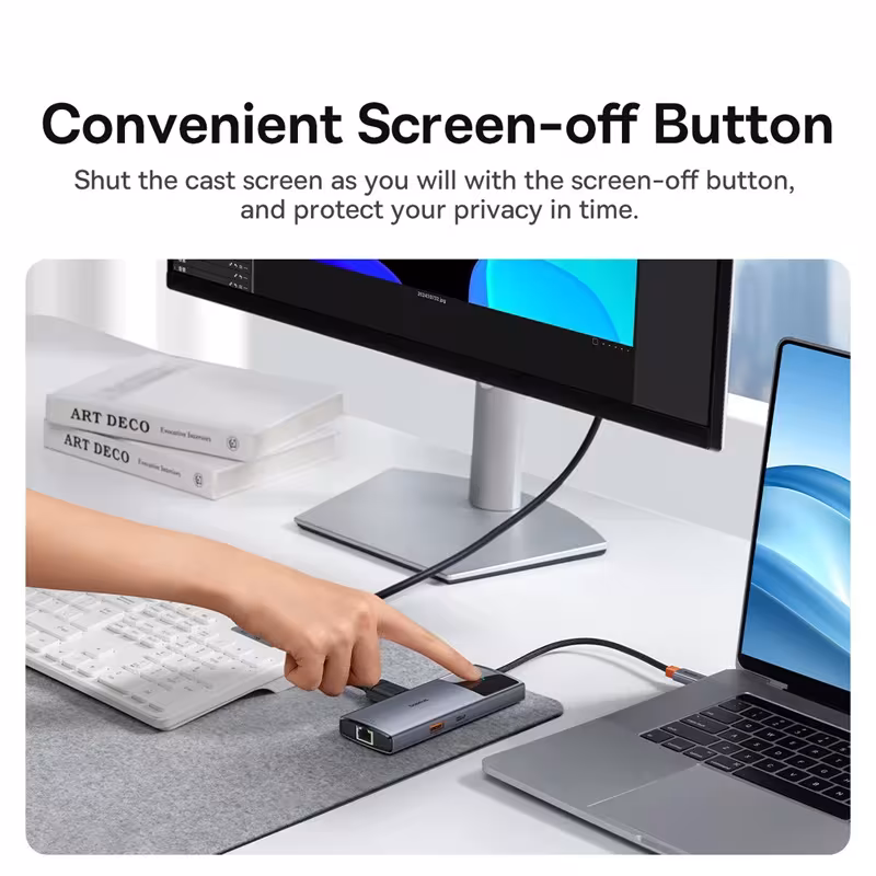 Baseus 6-in-1 USB C Hub with 4K HDMI, 10Gbps Data, PD 100W, and Gigabit Ethernet Baseus 6-in-1 USB C Hub with 4K HDMI, 10Gbps Data, PD 100W, and Gigabit Ethernet - Image 3