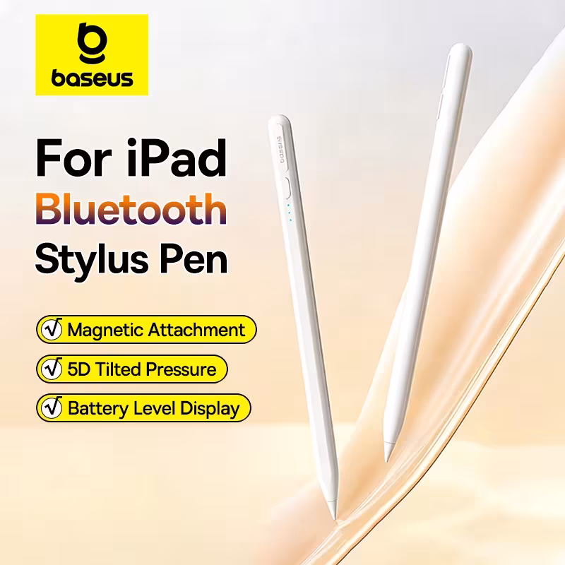 Baseus Magnetic Stylus Pen with Bluetooth, Tilt Sensitivity & Palm Rejection for iPad Pro/Air/Mini Baseus Magnetic Stylus Pen with Bluetooth, Tilt Sensitivity & Palm Rejection for iPad Pro/Air/Mini