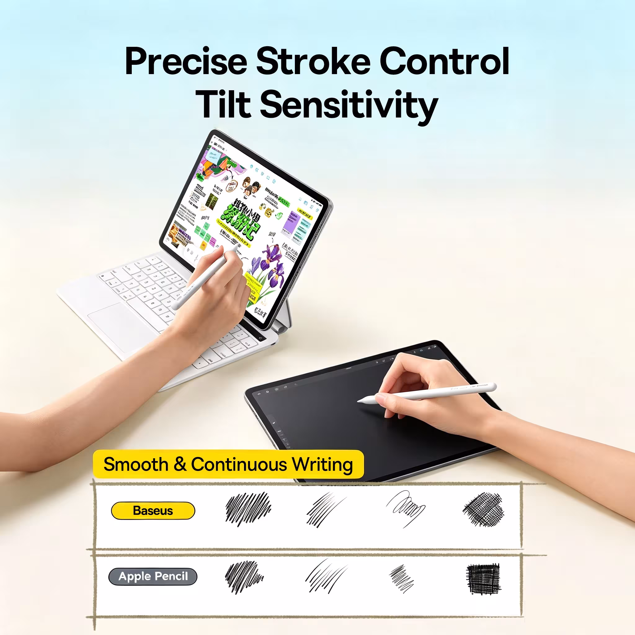 Baseus Magnetic Stylus Pen with Bluetooth, Tilt Sensitivity & Palm Rejection for iPad Pro/Air/Mini Baseus Magnetic Stylus Pen with Bluetooth, Tilt Sensitivity & Palm Rejection for iPad Pro/Air/Mini - Image 3