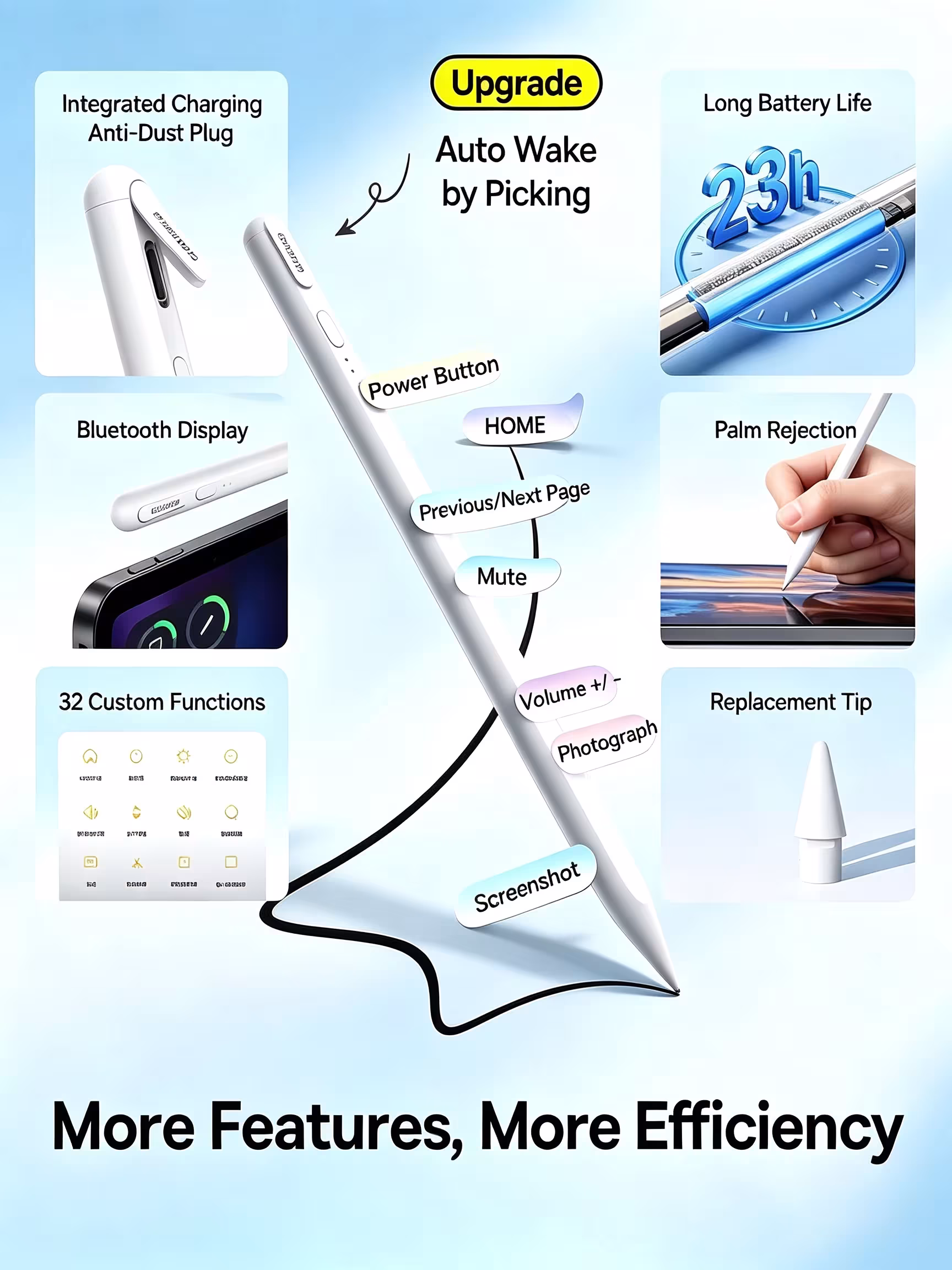 Baseus Magnetic Stylus Pen for Apple Pencil Bluetooth Connection for iPad Pro Air Mini Palm Rejection Tilt Pressure Tablet Pen Baseus Magnetic Stylus Pen for Apple Pencil Bluetooth Connection for iPad Pro Air Mini Palm Rejection Tilt Pressure Tablet Pen