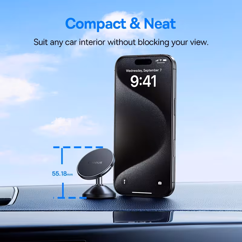 Baseus GoTrip DC1 Magnetic Car Phone Holder with 720° Rotation, 30N Strong Magnet, Universal Car Mount Baseus GoTrip DC1 Magnetic Car Phone Holder with 720° Rotation, 30N Strong Magnet, Universal Car Mount - Image 4