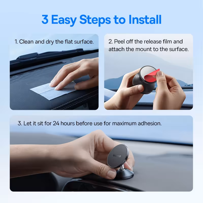 Baseus GoTrip DC1 Magnetic Car Phone Holder with 720° Rotation, 30N Strong Magnet, Universal Car Mount Baseus GoTrip DC1 Magnetic Car Phone Holder with 720° Rotation, 30N Strong Magnet, Universal Car Mount - Image 6