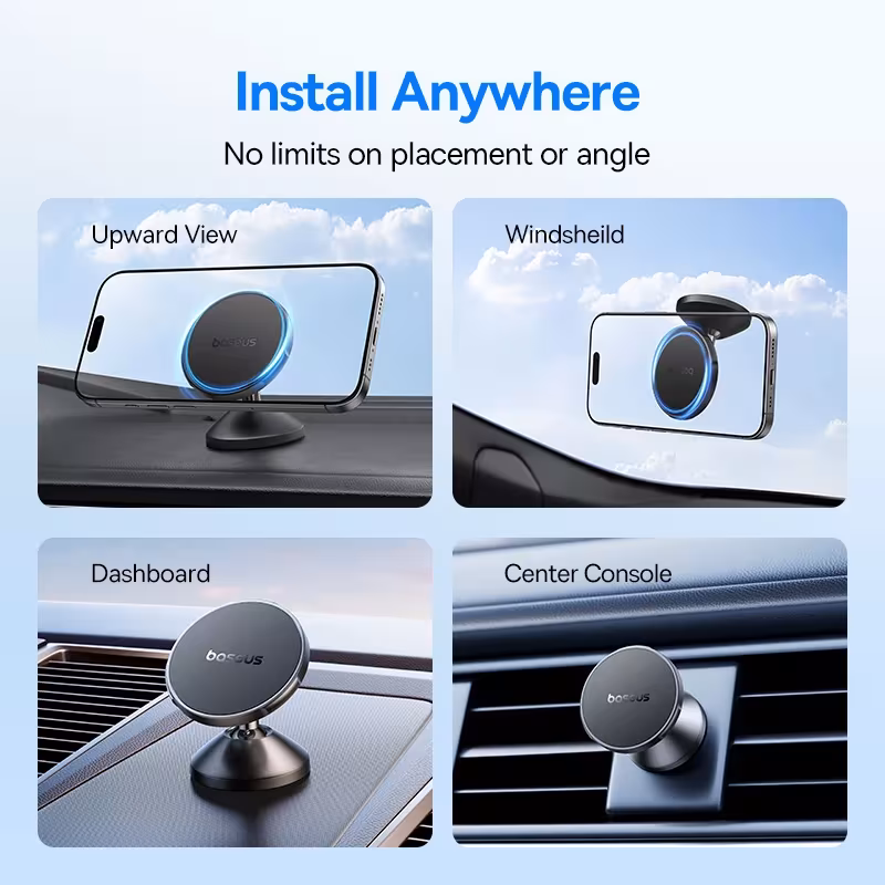 Baseus GoTrip DC1 Magnetic Car Phone Holder with 720° Rotation, 30N Strong Magnet, Universal Car Mount Baseus GoTrip DC1 Magnetic Car Phone Holder with 720° Rotation, 30N Strong Magnet, Universal Car Mount - Image 3