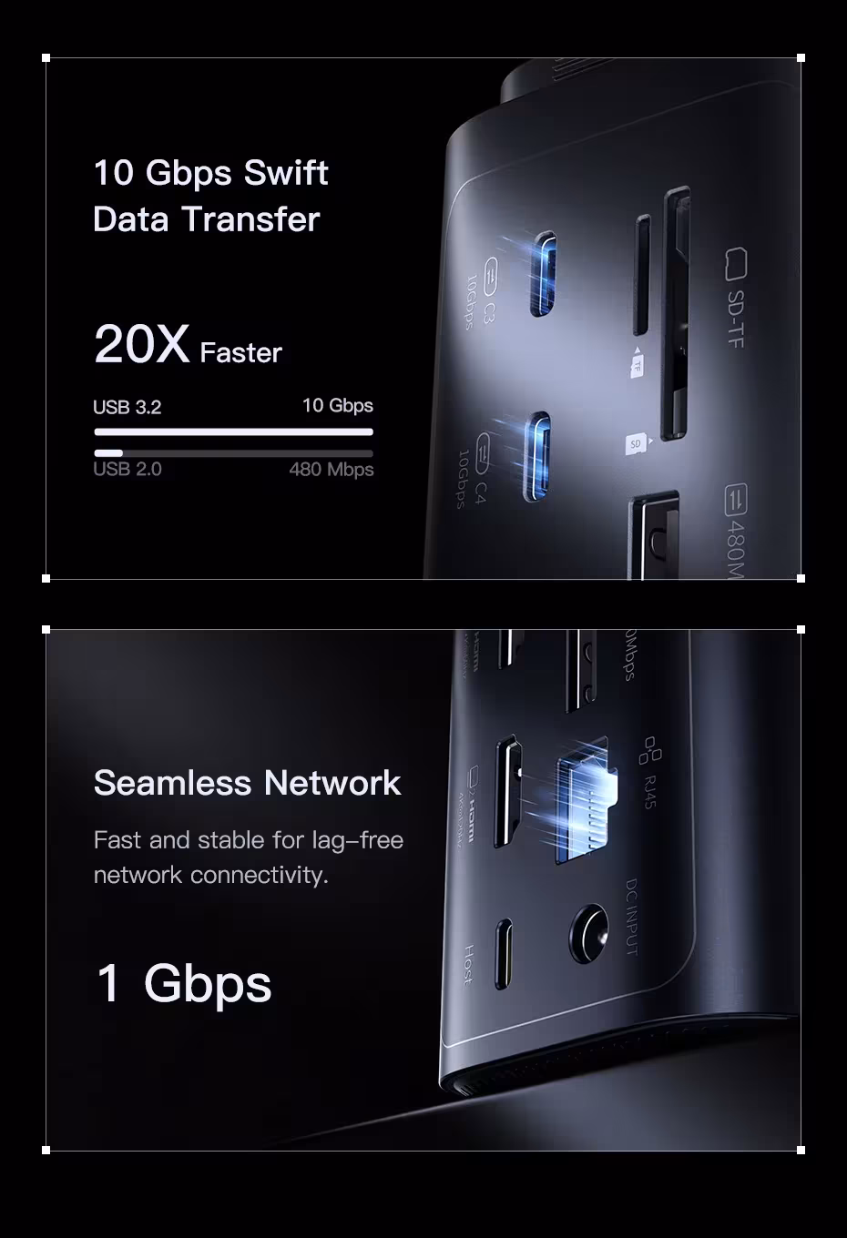 Baseus Docking Station 15-in-1 160W USB C HUB HDMI 4K 120Hz USB3.2 RJ45 SD TF Fast Type C PD 100W Qi2.2 25W Wireless Charger Hub Baseus Docking Station 15-in-1 160W USB C HUB HDMI 4K 120Hz USB3.2 RJ45 SD TF Fast Type C PD 100W Qi2.2 25W Wireless Charger Hub