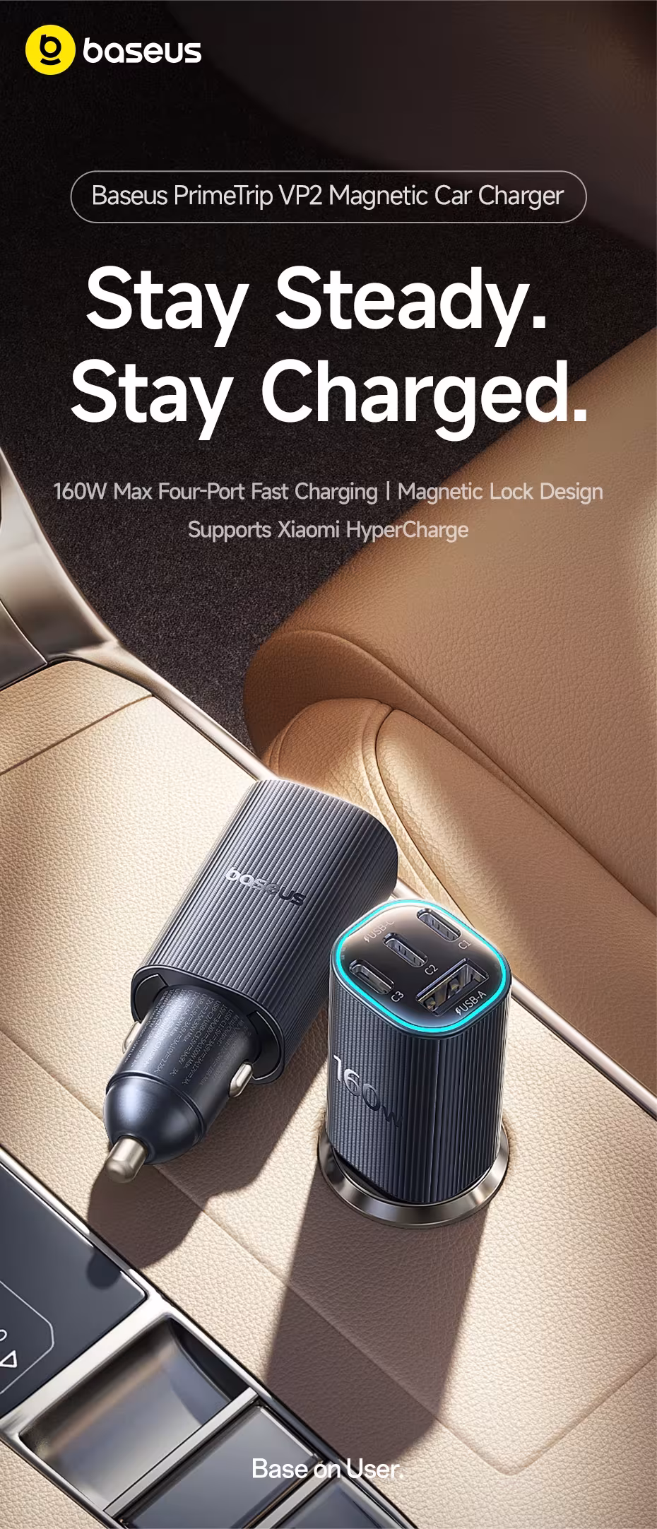 Baseus 160W Magnetic Car Charger Type-C Fast Charger with 4 Ports Fast Charging USB for iPhone 17 16 15 14 Pro Xiaomi Samsung Baseus 160W Magnetic Car Charger Type-C Fast Charger with 4 Ports Fast Charging USB for iPhone 17 16 15 14 Pro Xiaomi Samsung