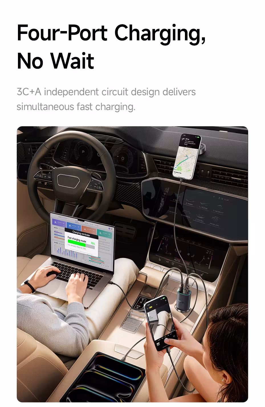 Baseus 160W Magnetic Car Charger Type-C Fast Charger with 4 Ports Fast Charging USB for iPhone 17 16 15 14 Pro Xiaomi Samsung Baseus 160W Magnetic Car Charger Type-C Fast Charger with 4 Ports Fast Charging USB for iPhone 17 16 15 14 Pro Xiaomi Samsung