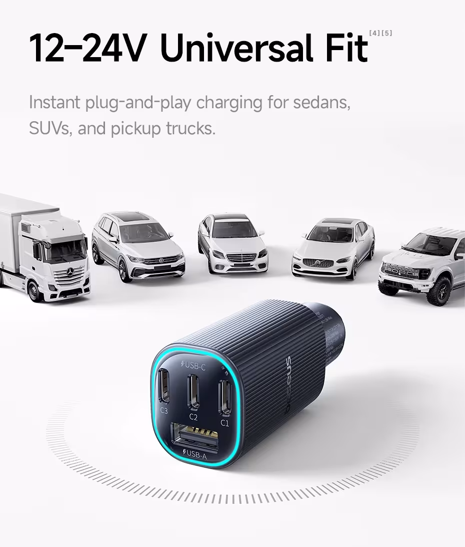 Baseus 160W Magnetic Car Charger Type-C Fast Charger with 4 Ports Fast Charging USB for iPhone 17 16 15 14 Pro Xiaomi Samsung Baseus 160W Magnetic Car Charger Type-C Fast Charger with 4 Ports Fast Charging USB for iPhone 17 16 15 14 Pro Xiaomi Samsung