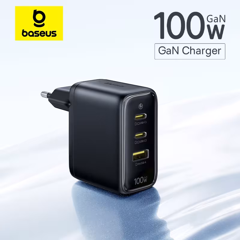Baseus 100W GaN Fast Charger USB C PD 3.0 PPS 2C+U Portable Laptop Charger