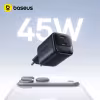 Baseus 45W GaN Fast Charger USB C Dual Port PD Charger