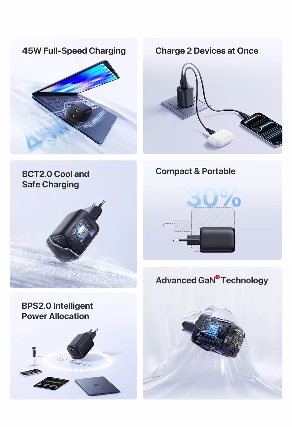 Baseus 45W Fast Charger For iPhone 17 16 15 Pro Max Samsung Xiaomi PD Charger GaN Charger USB C Charger Portable Phone Charger Baseus 45W Fast Charger For iPhone 17 16 15 Pro Max Samsung Xiaomi PD Charger GaN Charger USB C Charger Portable Phone Charger