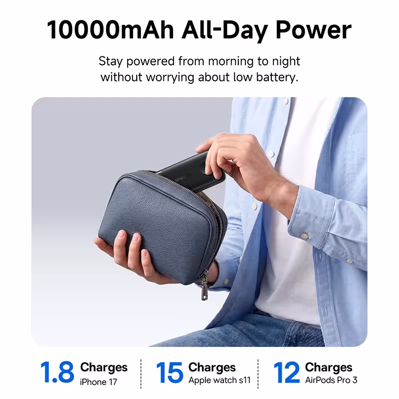 Baseus EnerFill 10000mAh Power Bank 45W with Magnetic Watch Charger Baseus EnerFill 10000mAh Power Bank 45W with Magnetic Watch Charger - Image 5