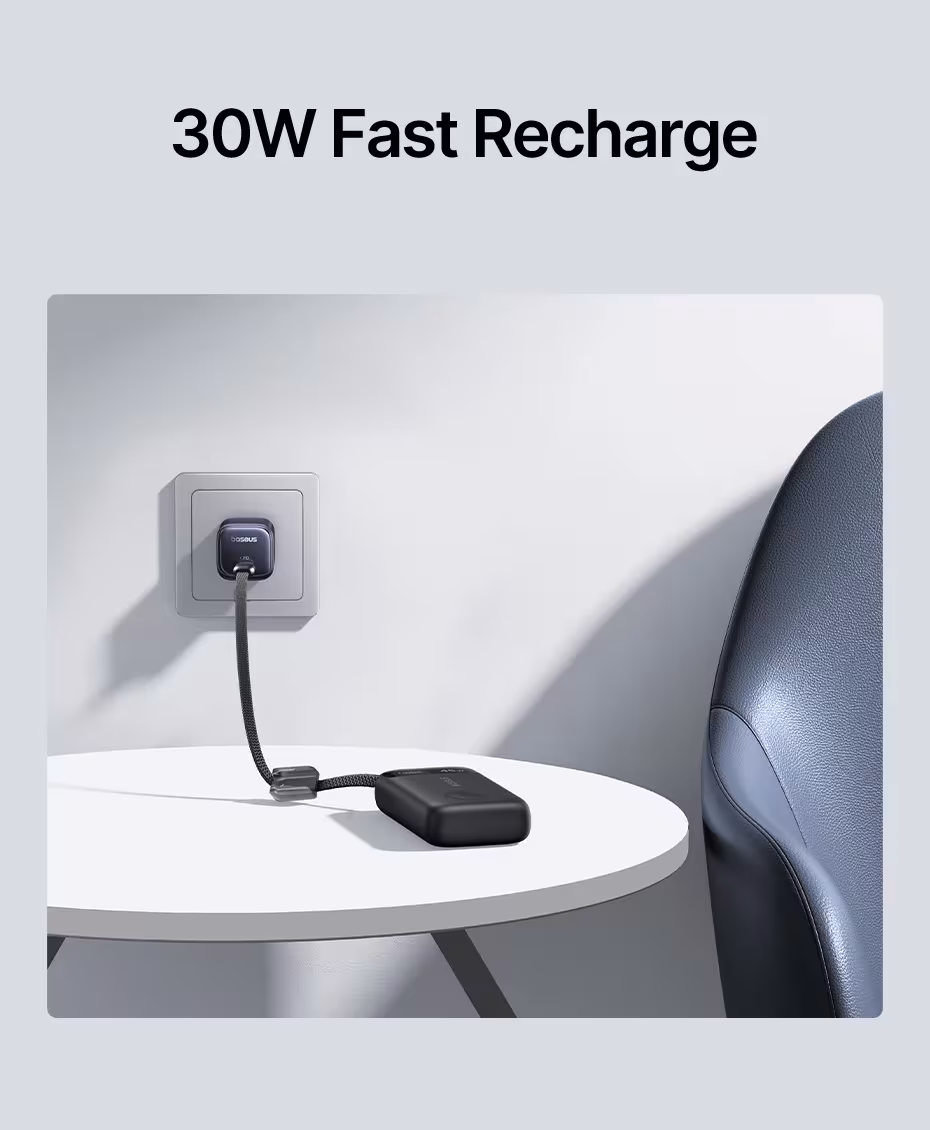 Baseus 45W 10000mAh Power Bank with 5W Magnetic Wireless Charging for iWatch & AirPods External Battery For iPhone 17 16 Pro Max Baseus 45W 10000mAh Power Bank with 5W Magnetic Wireless Charging for iWatch & AirPods External Battery For iPhone 17 16 Pro Max