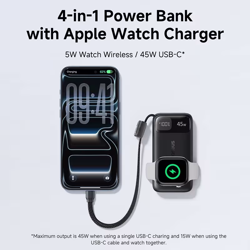 Baseus EnerFill 10000mAh Power Bank 45W with Magnetic Watch Charger Baseus EnerFill 10000mAh Power Bank 45W with Magnetic Watch Charger - Image 2