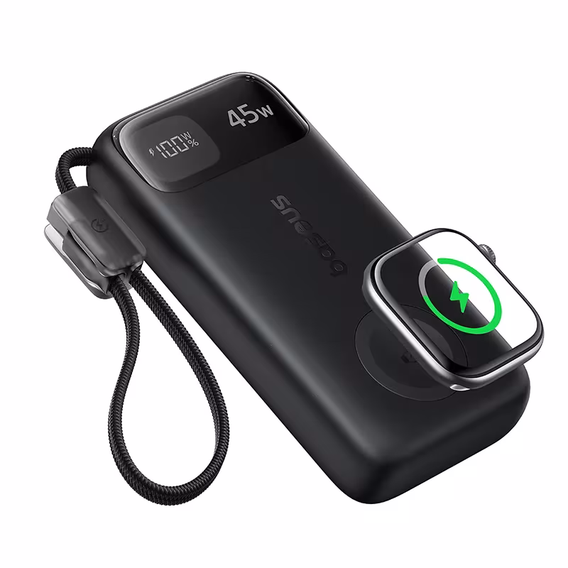 Baseus 45W 10000mAh Power Bank with 5W Magnetic Wireless Charging for iWatch & AirPods External Battery For iPhone 17 16 Pro Max Baseus 45W 10000mAh Power Bank with 5W Magnetic Wireless Charging for iWatch & AirPods External Battery For iPhone 17 16 Pro Max