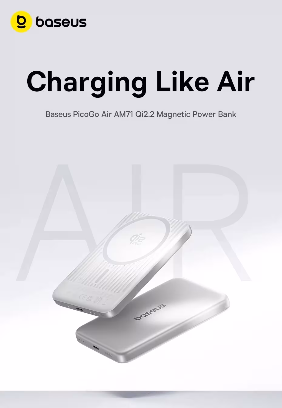 Baseus Qi2.2 Magnetic Power Bank 30W USB-C & 25W Wireless Charging 10000mAh Card-Slim NFC Battery Monitoring for iPhone Samsung Baseus Qi2.2 Magnetic Power Bank 30W USB-C & 25W Wireless Charging 10000mAh Card-Slim NFC Battery Monitoring for iPhone Samsung
