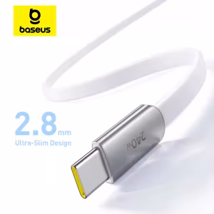 Baseus Ultra-Slim USB C Cable 240W PD 3.0 Fast Charging Cable for iPhone 17 16 15 Pro Max, Samsung, Xiaomi