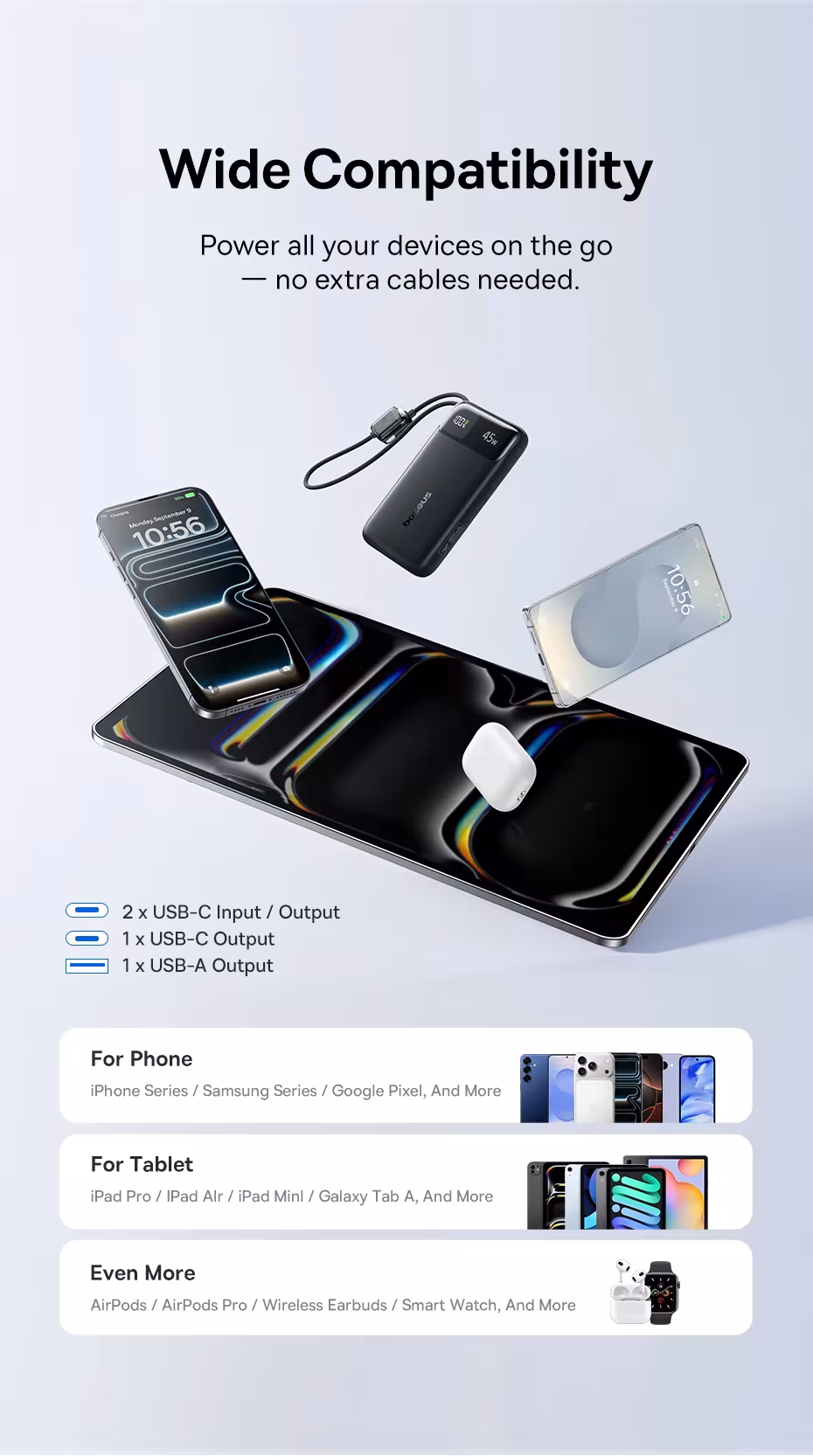Baseus 45W Power Bank 10000mAh 20000mAh Built-In Dual USB-C Cable Fast Charging for iPhone 17 16 Pro Max Samsung S25 Xiaomi Poco Baseus 45W Power Bank 10000mAh 20000mAh Built-In Dual USB-C Cable Fast Charging for iPhone 17 16 Pro Max Samsung S25 Xiaomi Poco