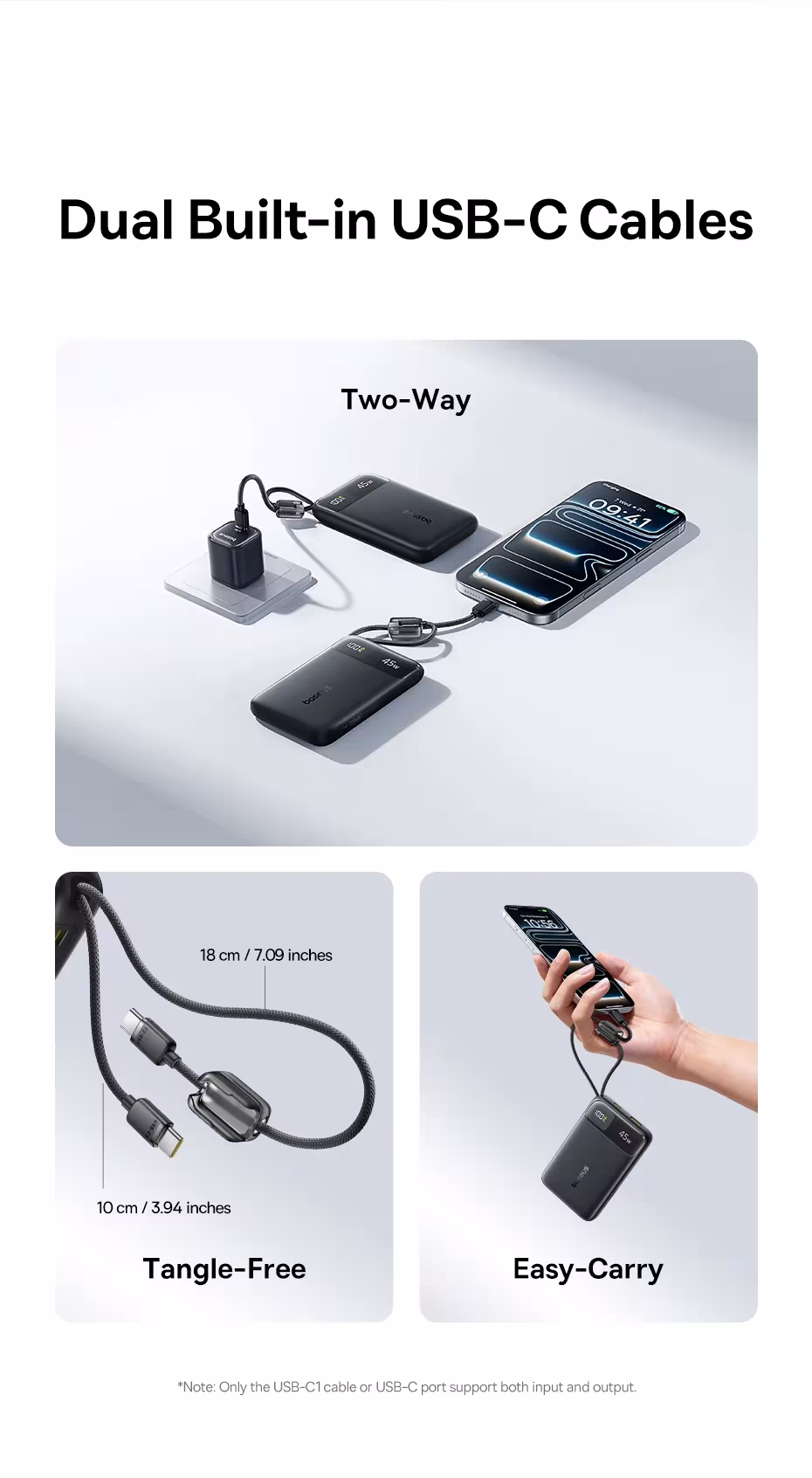 Baseus 45W Power Bank 10000mAh 20000mAh Built-In Dual USB-C Cable Fast Charging for iPhone 17 16 Pro Max Samsung S25 Xiaomi Poco Baseus 45W Power Bank 10000mAh 20000mAh Built-In Dual USB-C Cable Fast Charging for iPhone 17 16 Pro Max Samsung S25 Xiaomi Poco