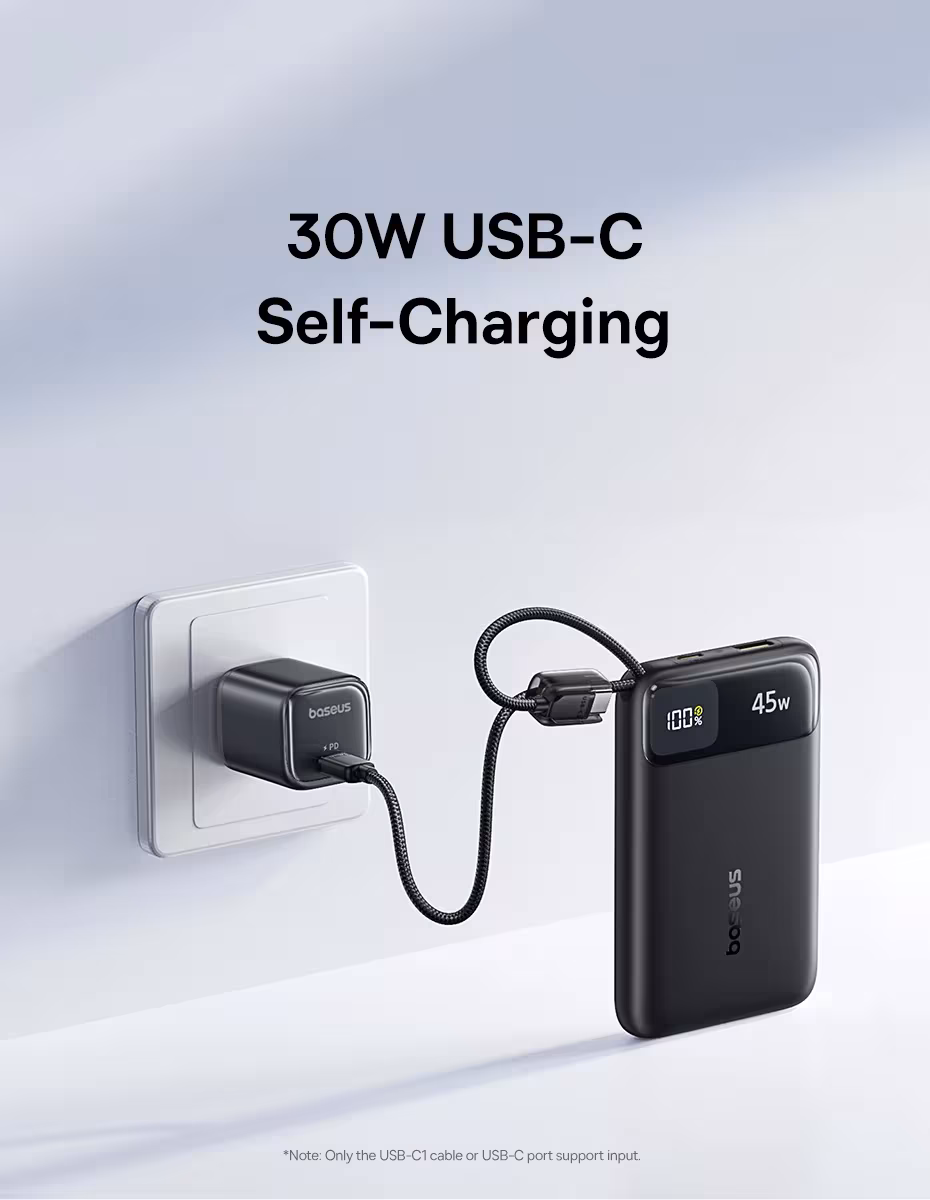 Baseus 45W Power Bank 10000mAh 20000mAh Built-In Dual USB-C Cable Fast Charging for iPhone 17 16 Pro Max Samsung S25 Xiaomi Poco Baseus 45W Power Bank 10000mAh 20000mAh Built-In Dual USB-C Cable Fast Charging for iPhone 17 16 Pro Max Samsung S25 Xiaomi Poco