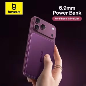 Baseus 5000mAh Magnetic Power Bank 22.5W USB-C & 15W Wireless Charging 6.9mm Card-Slim NFC Monitor