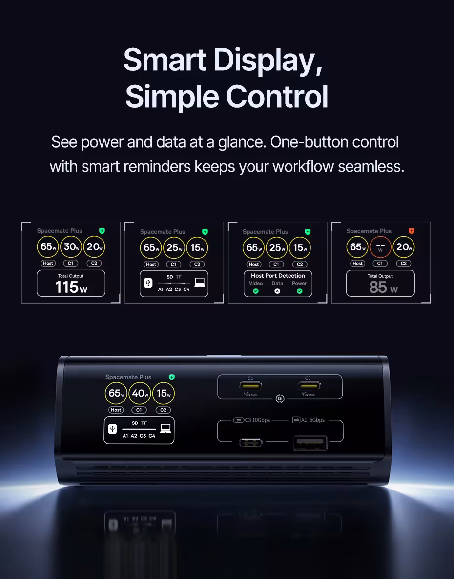 Baseus 14-in-1 USB-C Docking Station 4K@120Hz Dual Display 120W GaN PD Charger 10Gbps USB 3.2 SD/TF RJ45 Baseus 14-in-1 USB-C Docking Station 4K@120Hz Dual Display 120W GaN PD Charger 10Gbps USB 3.2 SD/TF RJ45